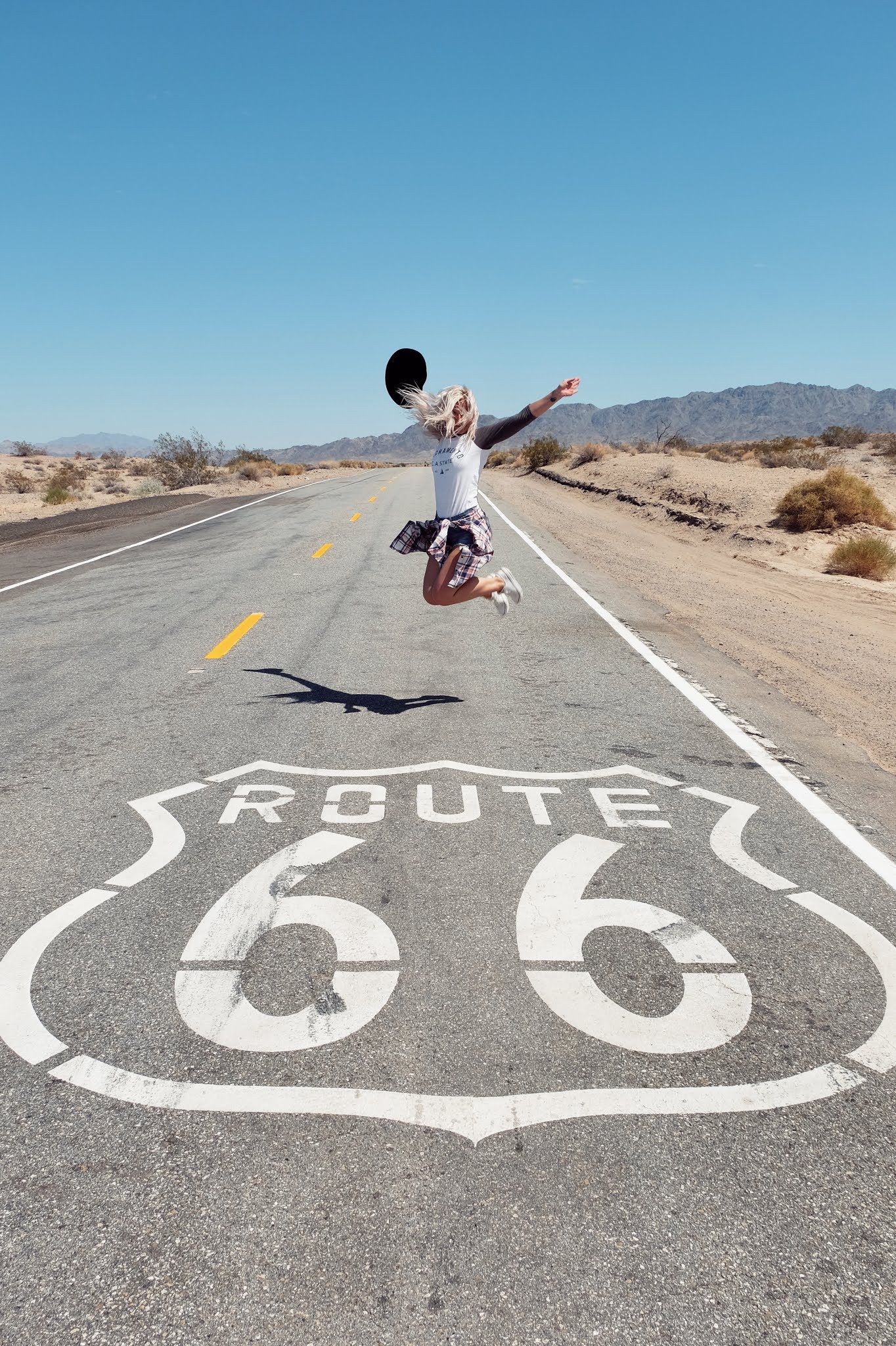 Driving the Route 66 to Seligman, Arizona