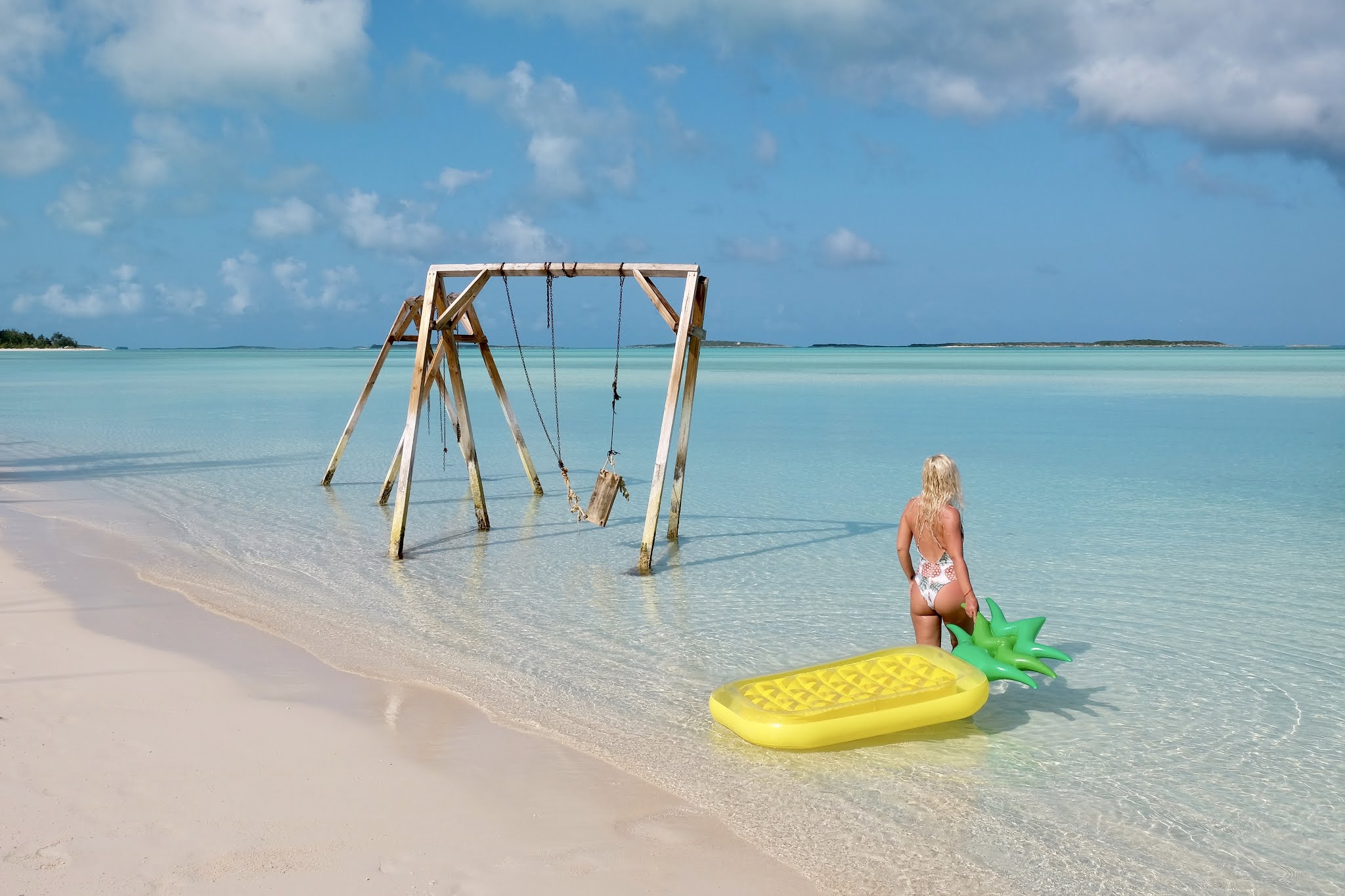 Swimming with pigs in Exuma, The Bahamas